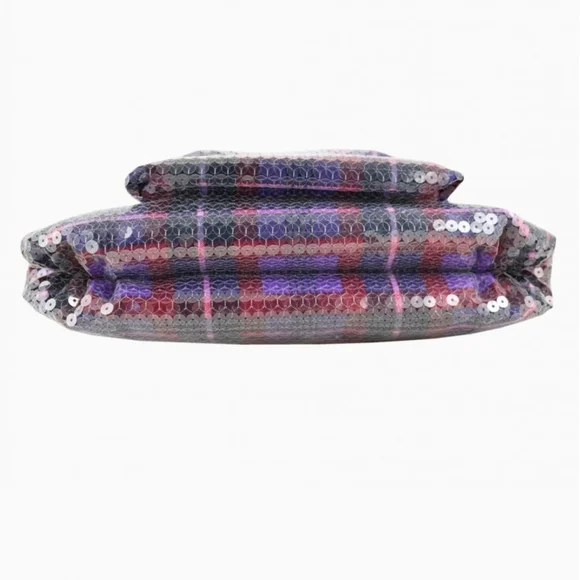 Coach Poppy Tartan Groovy Limited Ed Convertible Bag Y2K Purple+Red Sequins NWT - Picture 8 of 12